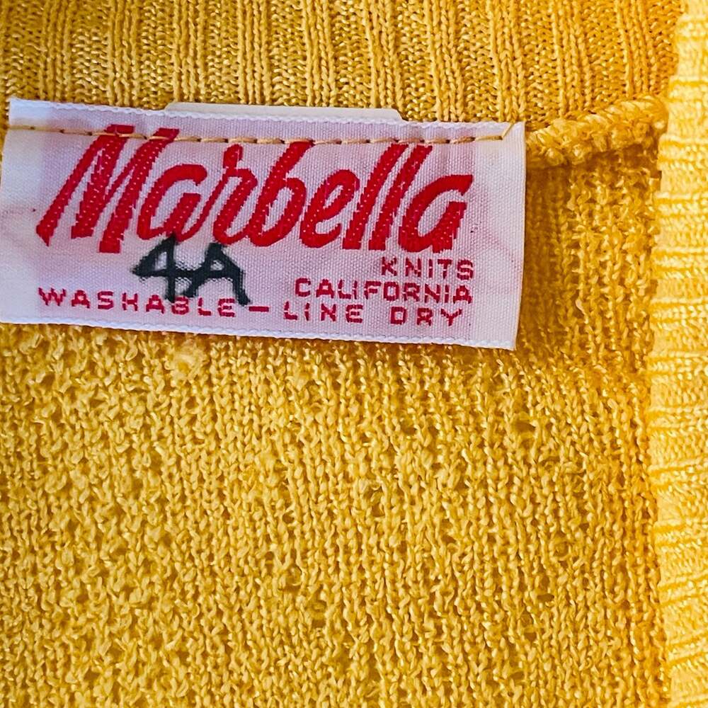 Vintage Yellow Cable Knit Button Cardigan Sweater with Pockets - Picture 5 of 7